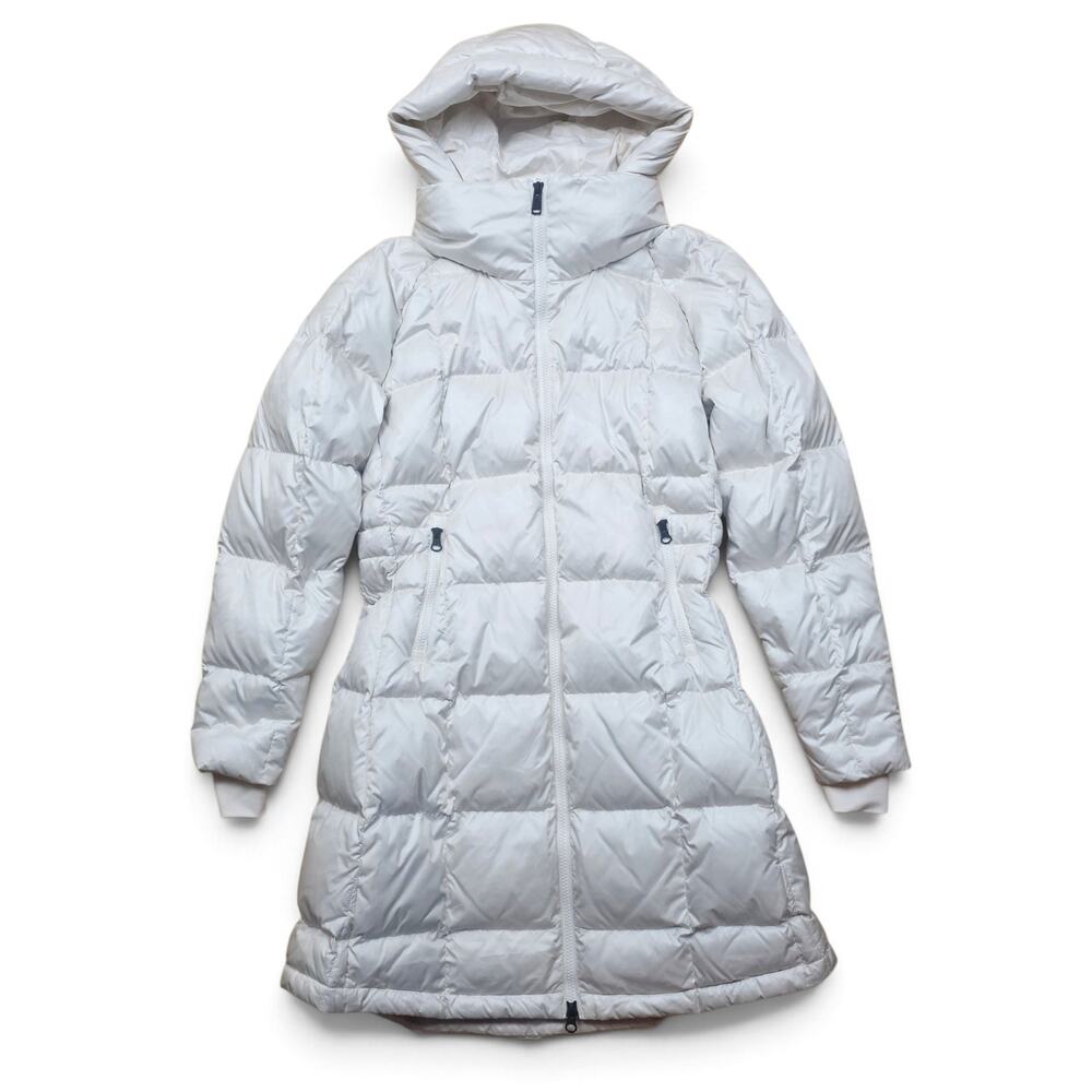 THE NORTH FACE Down Parka Womens XS White Hooded Long Puffer Winter Coat